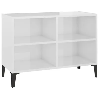 Produktbild von vidaXL TV-Schrank mit Metallbeinen Hochglanz-Weiß 69,5x30x50cm