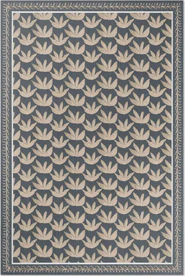 Produktbild von Sich wiederholendes Vintage-Pflanzenornament – Vinyl Fußmatte – 60x90 cm – Rutschfest, Pflegeleicht & Langlebig