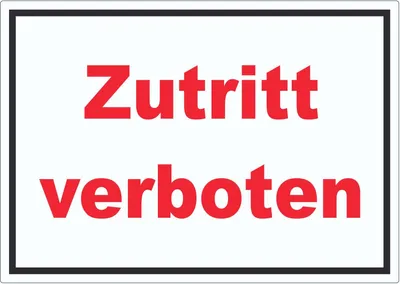 Produktbild von Zutritt verboten Schild rot-weiß-schwarz A2 (420x594mm)