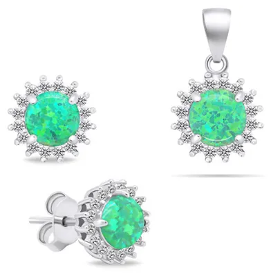 Produktbild von Beautiful opal jewelry set SET231WG (earrings, pendant)
