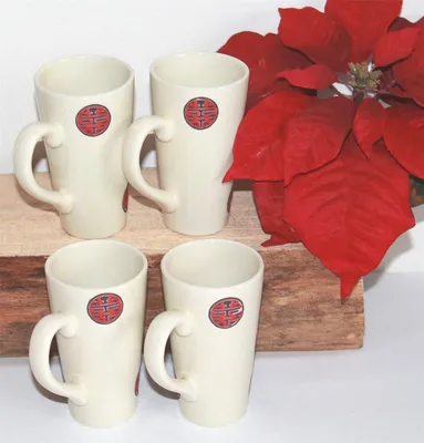 Produktbild von Teetassen 015 im 4 er Set hoch Keramik aus Teeset 102 beige