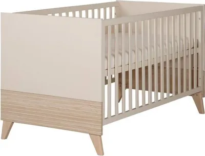 Produktbild von Babybett, Umbaubar zum Juniorbett, 70 x 140 cm, SIDNEY, Eiche/Beige, Höhenverstellbar