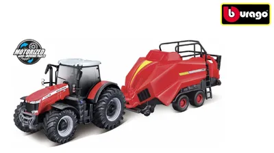 Image de MASSEY FERGUSON 8740S avec presse, BUR31667, échelle 1/50, BURAGO