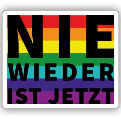 Produktbild von Spreadshirt Nie Wieder Ist Jetzt Regenbogen Sticker Aufkleber, 10 x 10 cm, Mattweiß