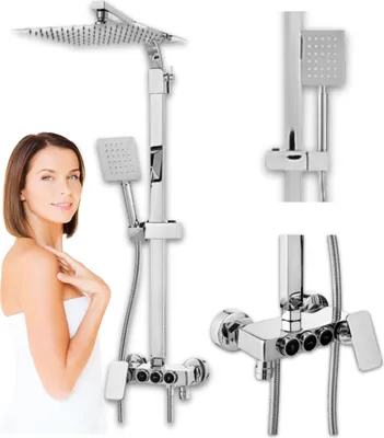 Produktbild von Silla | Duschset - Chrom - Modernes Design - Anti-Kalk - Hochwertige Messingkonstruktion