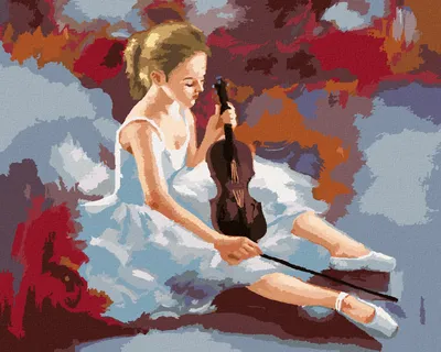 Produktbild von Zuty - Malen nach Zahlen - BALLERINA MIT GEIGE, 40x50 cm, ohne Keilrahmen