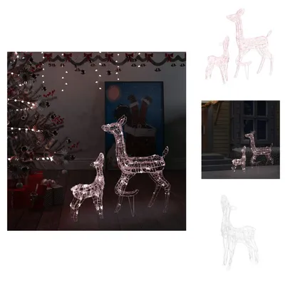 Zdjęcie produktu dla vidaXL Rodzina reniferów LED Dekoracja świąteczna akrylowa 160 LED ciepła biel - Oświetlenie świąteczne