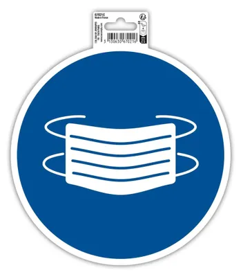 Produktbild von Exacompta Hinweisschild Maskenpflicht PVC selbstklebend 20 cm Blau 67021E