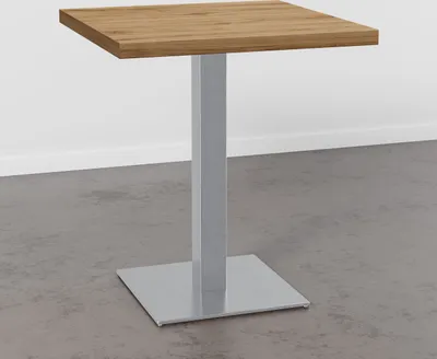 Produktbild von Bistrotisch 70x70 cm | Eiche Rom Natur | Edelstahl Gestell