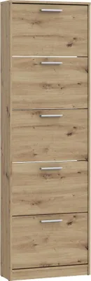 Produktbild von Furniture24 Hohe Schuhschränk Net106 Msa712-D78 Schikipper 58.2 X 185.8 X 20.4 Cm - Eiche Artisan