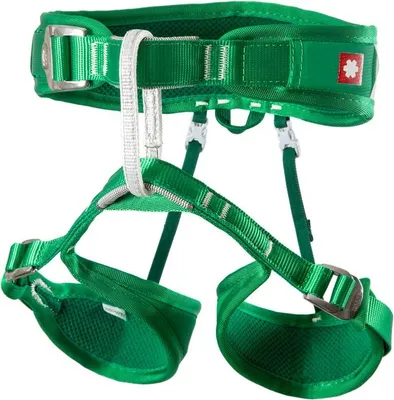 Grüner Klettergurt "Twist Rental" von Ocun; geeignet für Kletteraktivitäten.