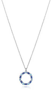 Produktbild von Støíbrný støíbrný náhrdelník s modrými zirkony Elegant 9121C000-33