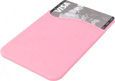 Produktbild von System-S 1x Smartphone Kartenhalter Silkonhülle Kartenetui in Pink