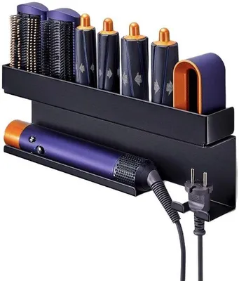 Image de Support mural pour sèche-cheveux Unyqoos® – fixation sans perçage, support en aluminium adhésif, à deux niveaux, pour sèche-cheveux et accessoires, adapté aux surfaces en carrelage, marbre et verre