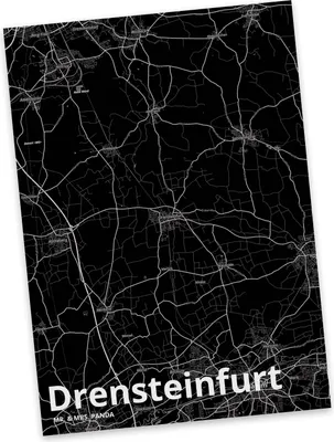 Produktbild von Mr. & Mrs. Panda Grußkarte Drensteinfurt - Geschenk, Postkarte, Stadt Dorf Karte Landkarte Map Stadtplan, Postkarten, bildkarte, Ansichtskarte, Ansichtskarten