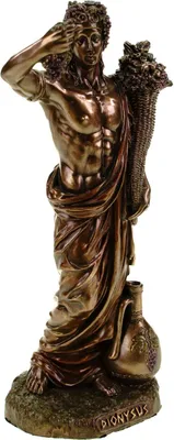 Produktbild von Bronzierte Dionysos Statue Griechischer Gott des Weines und der Fruchtbarkeit