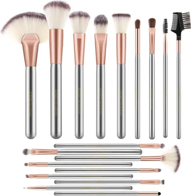 Produktbild von OKWISH Make Up Pinsel Set 18 Stück Professionelle Kosmetik Make-Up Pinsel Werkzeuge Kosmetik Make Up Pinsel Set mit Reisetasche, Schminkpinsel Set
