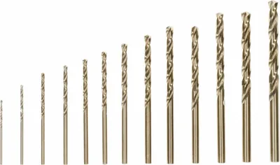 Productafbeelding van 13-delige robuuste metaalboorset, HSS-Co, met de volgende diameters: 1,5, 2, 2,5, 3, 3,2, 3,5, 4, 4,5, 4,8