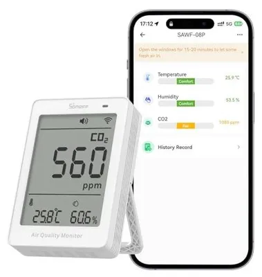 Zdjęcie produktu dla Monitor jakości powietrza CO2 czujnik temperatura wilgotność WIFI