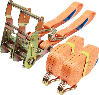 Produktbild von 2x Profi Ratschen Spanngurt Spanngurte Zurrgurt 2-tlg 5m 1,5to 1500kg ORANGE
