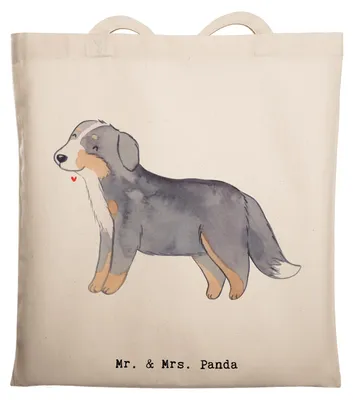 Produktbild von Mr. & Mrs. Panda Tote Bag Berner Sennenhund Moment - Transparent - Geschenk, Laptoptasche, Schultasche, dokumententasche, Tasche, Jutebeutel, Dürrbächler
