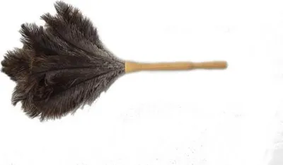 Produktbild von Straußenfeder-Staubwedel mit Holzgriff - 58 cm Reinigungstool für empfindliche Oberflächen
