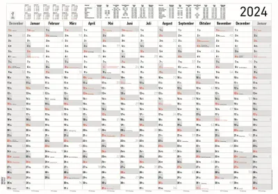 Produktbild von Jahresplaner XL 14 Monate 2024 - Plakat-Kalender 100x70 cm -