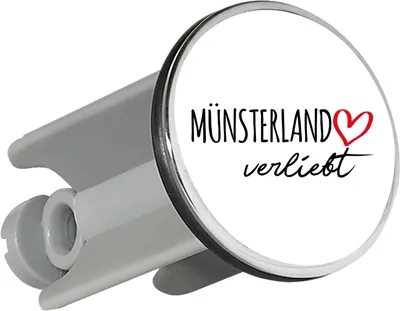 Produktbild von Huuraa Waschbeckenstöpsel Münsterland verliebt 4cm höhenverstellbar Abflussstopfen Geschenkidee
