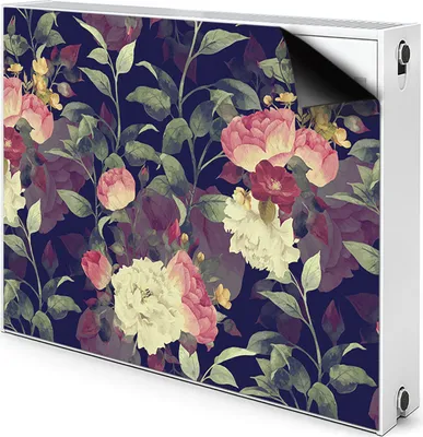 Produktbild von Magnet Heizkörper Heizkörper-Abdeckung Heizkörperabdeckung 80x60 cm  - Weinleseblumen