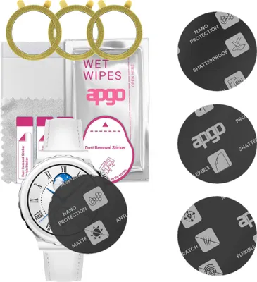 Produktbild von apgo 3 Stück Schutzglas, Matt, kompatibel mit Huawei Watch GT 3 Pro 43mm Smartwatch, Hybrid 8H, Ersatz für Hartglas, Displayschutzglas, Bildschirmschutz, Displayschutz, kratzfest