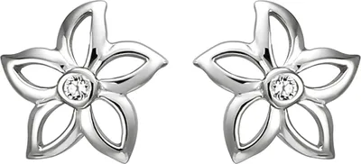 Produktbild von JOBO Ohrstecker Blume 925 Sterling Silber 2 Zirkonia Ohrringe Silberohrringe