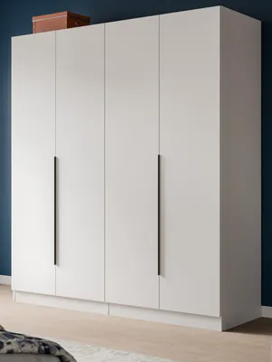 Produktbild von Kleiderschrank "Swan" in weiß Drehtürenschrank 4-türig 160 x 181 cm