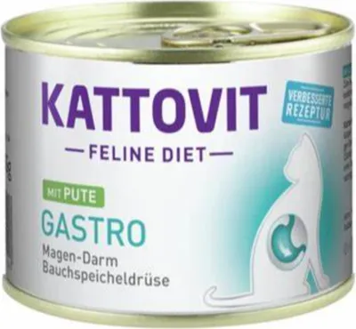 Produktbild von Kattovit - Feline Diet Gastro 12x185g | Pute