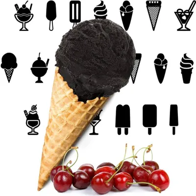 Immagine prodotto di Gelato nero alla ciliegia in polvere vegano senza zucchero e senza lattosio 10 kg