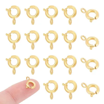 40er-Pack vergoldete Federringverschlüsse, 8 mm, für Schmuck