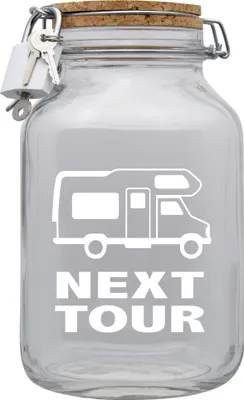Produktbild von Spardose Geld Geschenk Ideen Next Tour Transparent Größe XXL 3 Liter