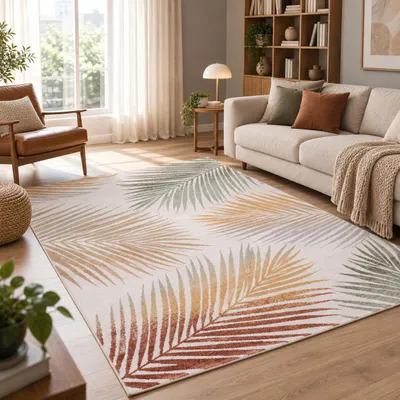 Immagine prodotto di Tappeto design Faro, motivo foglie naturali, dimensioni: 160x230 cm