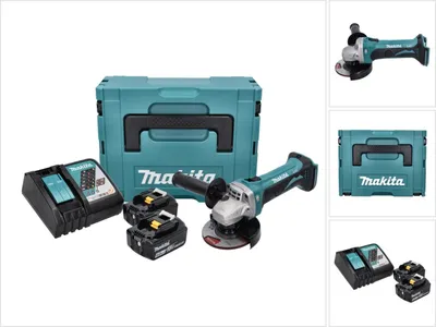 Produktbild von Makita DGA 452 RGJ Akku Winkelschleifer 18 V 115 mm + 2x Akku 6,0 Ah + Ladegerät + Makpac
