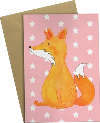 Produktbild von Mr. & Mrs. Panda Grußkarte Einhorn Wunsch - Rot Pastell - Geschenk, Unicorns, Klappkarte, Fuchs, osterkarten, Unicorn, Grußkarten, Einhörner, einladungskarten, Füchse