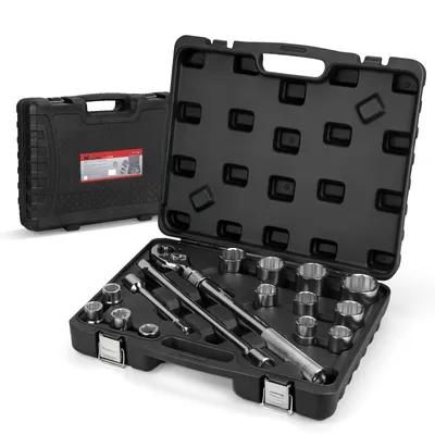 Produktbild von WALTER STAHL 3/4" SteckschlüSselsatz 16-tlg, CR‑V Stahl Ratschenkasten