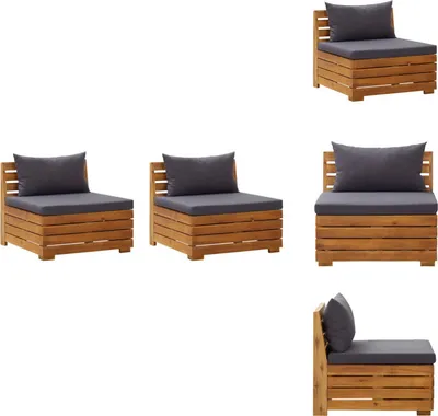 Produktbild von vidaXL 2-Sitzer-Gartensofa mit Kissen Massivholz Akazie -  Gartensofaelemente