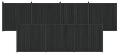 Produktbild von vidaXL Zaunelement 7 stk. 1230 x 186,5 cm WPC und Aluminium Schwarz