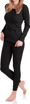 Produktbild von MT Damen Ski- & Thermowäsche Set - warme Unterwäsche Langarm mit weicher Innenseite - Schwarz M