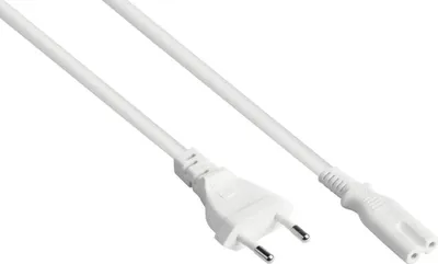 Image de Câble d'alimentation européen type C vers C7/Euro 8, 3 m, blanc, 0,75 mm2