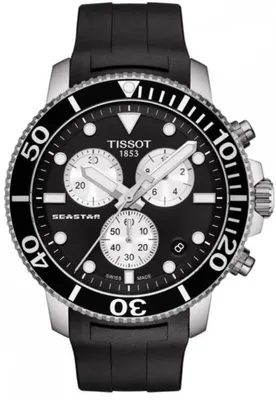 Immagine prodotto di Tissot Seastar 1000 Cronografo con quadrante nero, 45,5 mm, cinturino