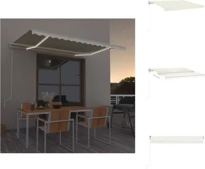 Immagine prodotto di vidaXL Tenda da sole automatica con LED e sensore vento 450x350 cm crema - Tende da sole