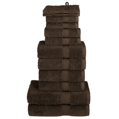 Produktbild von 12 tlg. Premium-Handtuch-Set SOLUND Braun 600 g/m²