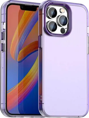 Produktbild von Handyhülle für iPhone 14 Pro Schlank Durchscheinend Matt Stoßfest Schutzhülle Lila