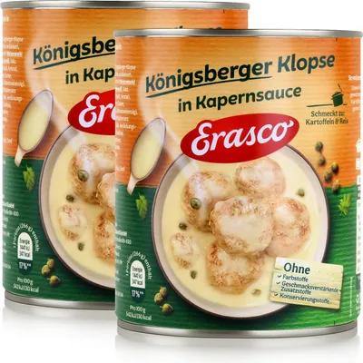 Produktbild von Erasco Königsberger Klopse Kapernsauce 800g Fertigessen (2er Pack)
