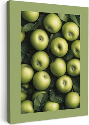 Obrázok produktu pre Obrazy na plátne 30x40 cm - Kuchyňa - Zelená - Jablká, Obrazy Moderné, Plátno, Nástenná dekorácia
